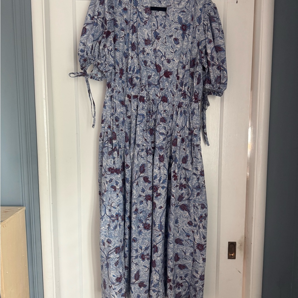 Adriana Floral Print Midi Dress - Blue